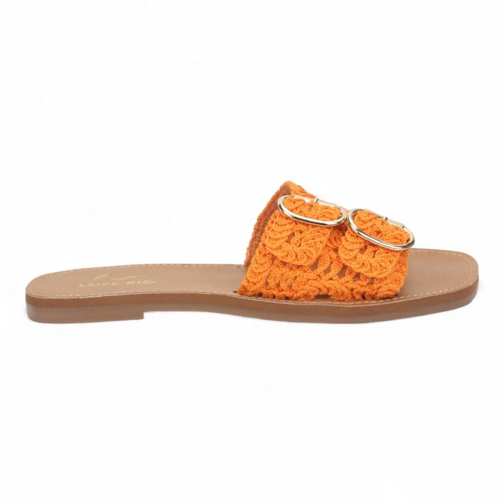 NEW LOVE RIO women's bailey vintage crochet sandal in orange
